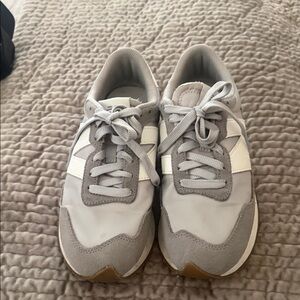 New Balance Light Gray and White Women's Athletic Sneakers